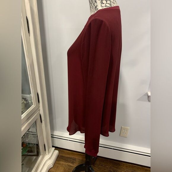 Lou & Grey Burgundy Blouse with Long Sleeves - Picture 5 of 10